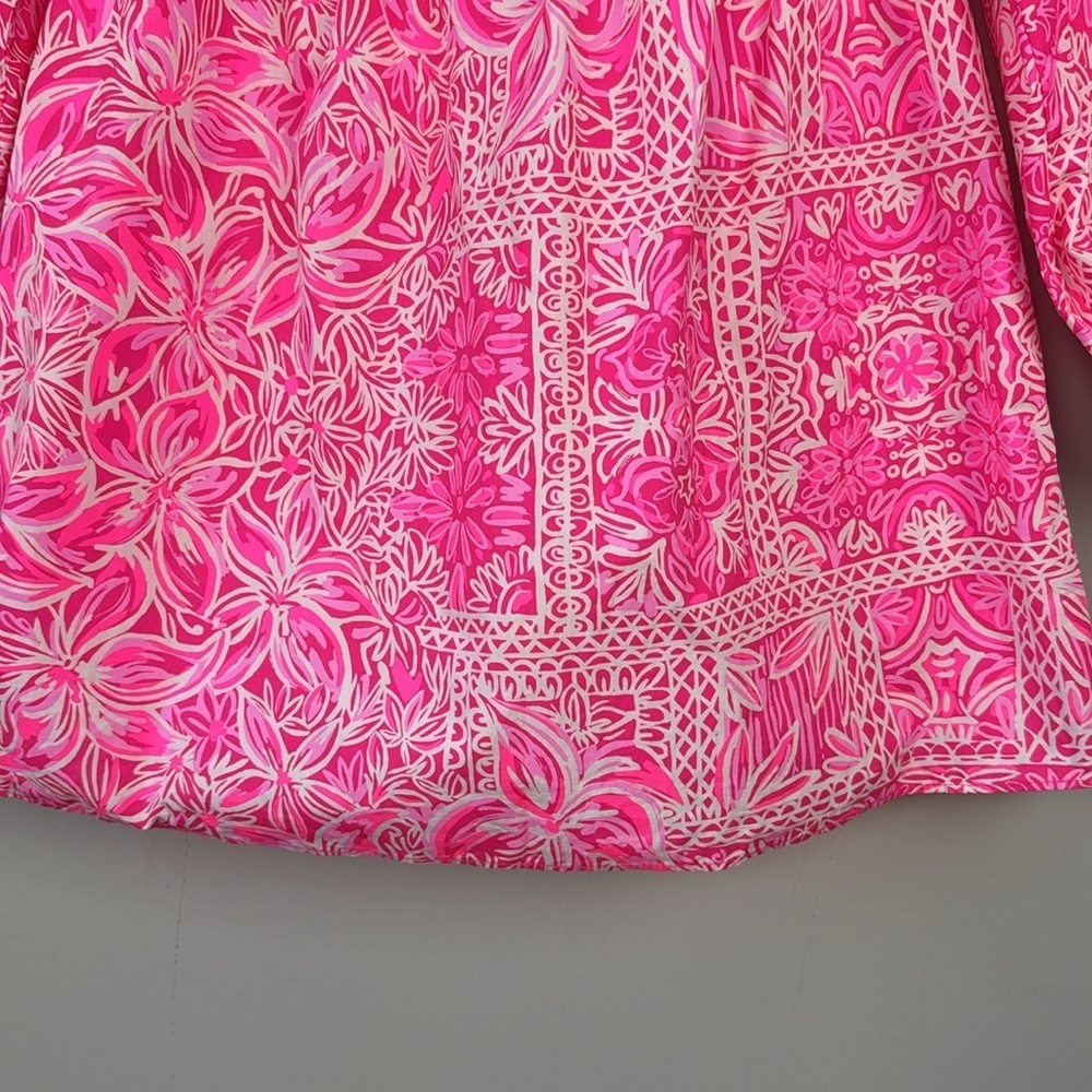 Lilly Pulitzer Winifred Off The Shoulder Top. New Blooms. Piñata Pink. Size S. - Picture 3 of 11